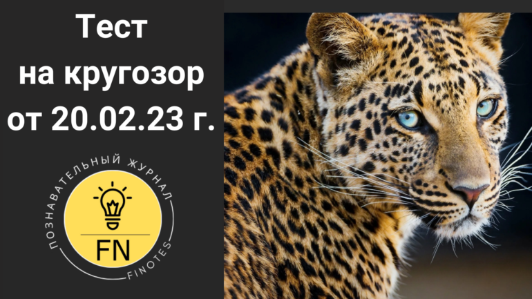 Тест на кругозор от 20.02.2023 г.: 14  вопросов с выбором ответа